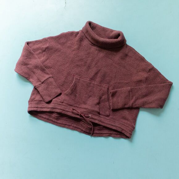 Sweaty Betty Restful Boucle Long Sleeve Mock Neck Cropped Sweatshirt Size XL - Picture 2 of 9